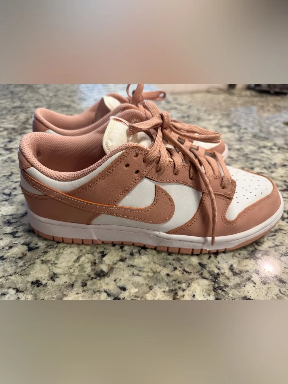 Nike Women's Low-Top Sneakers in Blush Pink and White